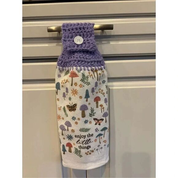 Crochet Top Kitchen Towel-Enjoy the little things - Picture 1 of 2